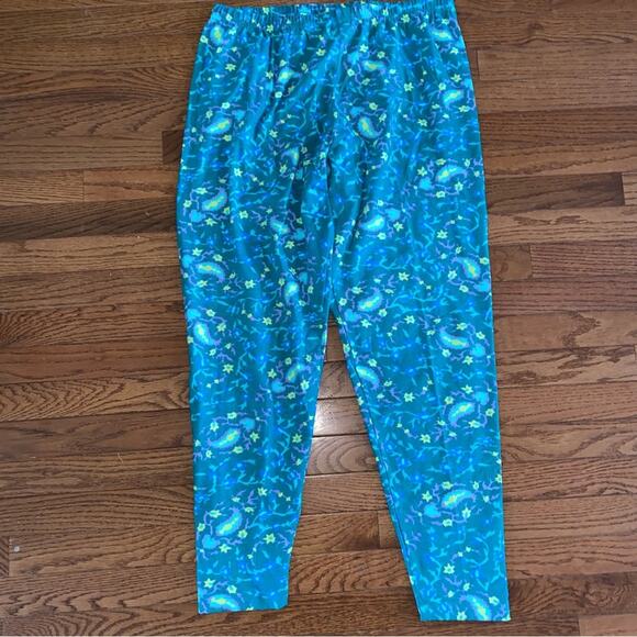 Diane Von Furstenberg DVF Color Authority Knit Pant Jade Paisley MINT COND 2X - Picture 2 of 10